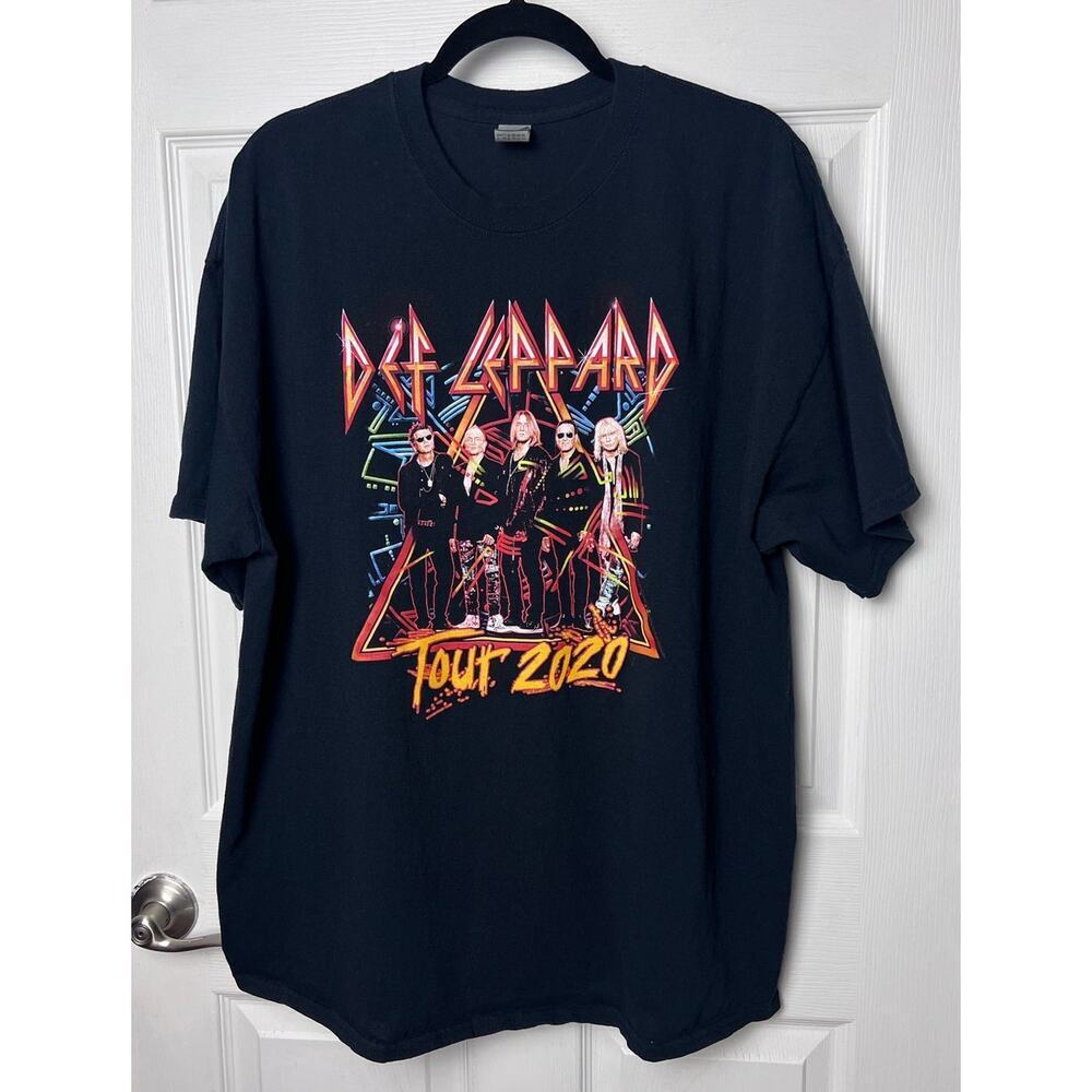 Def Leppard 2020 Stadium Tour Band Tee Size 2XL Black Short Sleeve T-Shirt